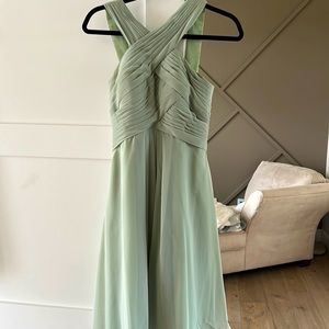Beautiful Azazie Saige green dress.